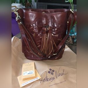Patricia Nash Brown Leather Shoulder Bag